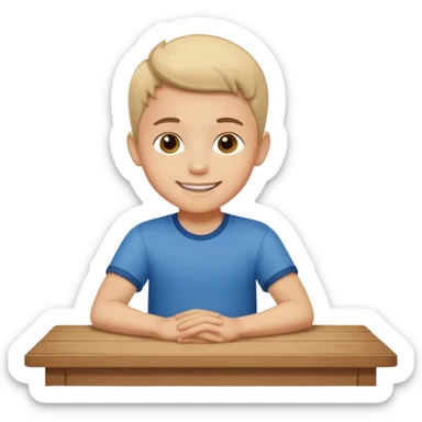 niño montado en una mesa encima de ella sticker