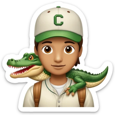 Hai with crocodile and cap  sticker