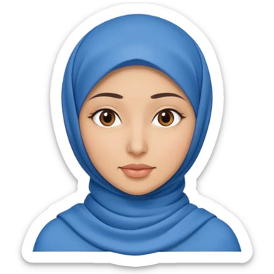 TikTok hijabi in a blue hijab with some neck showing  sticker