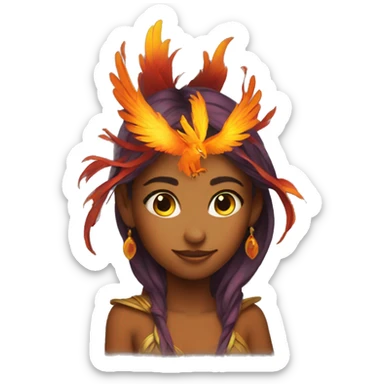 Phoenix-fairy woman sticker