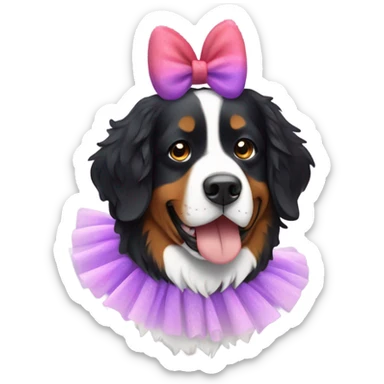 Bernese mountain dog wearing a tutu sticker