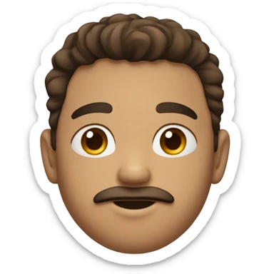 young men with brown currly hair, little mustach and small beard sticker