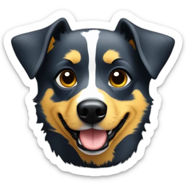 Blue yellow and black heeler dog sticker