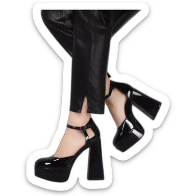 Black Patent Leather Daffodile Platform Heels sticker