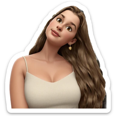 brown haired girl in jewelry sticker