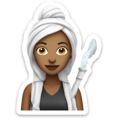 white hookah woman sticker