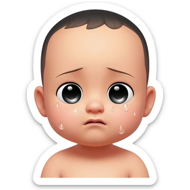 crying male baby japanese no tears sticker