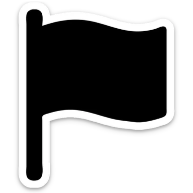 red flag, rectangular, geometric, no text, no emblem, solid filled icon sticker