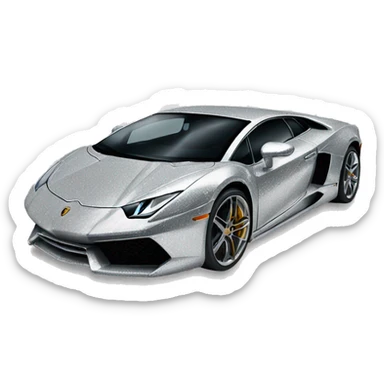 Silver glitter Lamborghini sticker