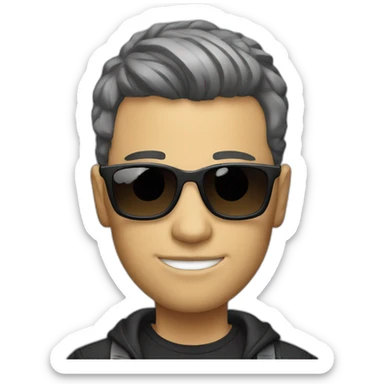 tall guy dj with few hair dressed cool sticker