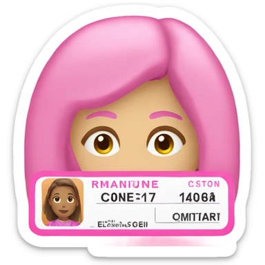 Pink drivers license  sticker
