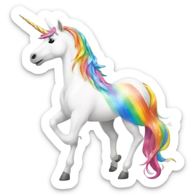 Unicorn vomiting rainbow  sticker