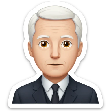 portrait of Hans Jonas, German philosopher, short white hair, no glasses, clean-shaven, suit jacket, neutral expression sticker