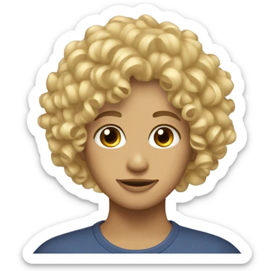 Curly hairs without face. Just a curly blonde haircut sticker