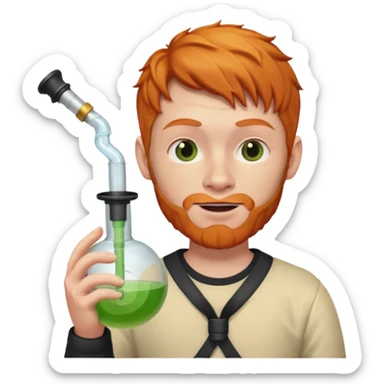 Ginger person holding a bong sticker