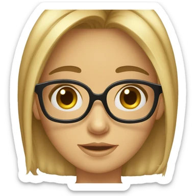 ragazza con occhiali, capelli mori raccolti, che fa la linguaccia sticker