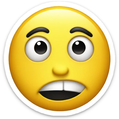 Yellow emoji with squinted eyes sticker