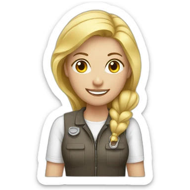 Blonde women doing mechanic sticker