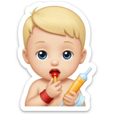 baby with sucker sticker