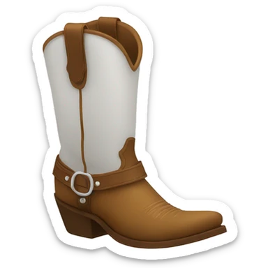 cowboy boot, white sticker