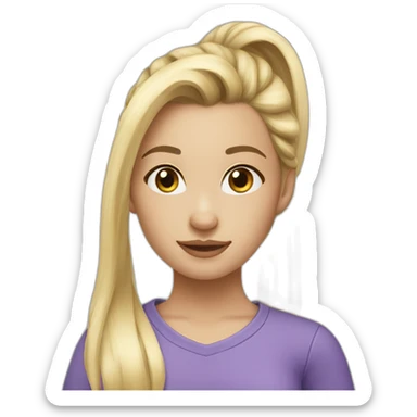 Beautiful Girl,blonde Pony Tail Hair sticker