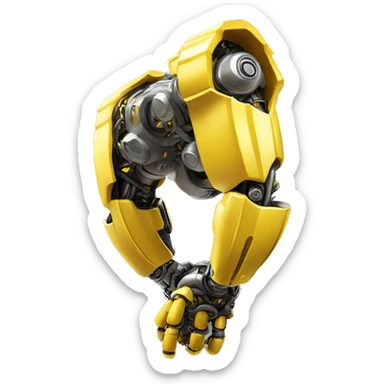Yellow mechanical cyborg bicep that’s flexing sticker