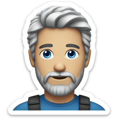 salt pepper hair, blue eyed male portrait with beard sticker