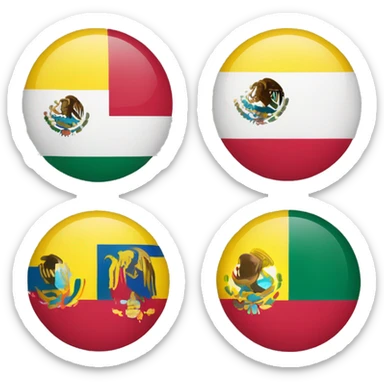 emoji de bandera de Ecuador y México juntas sticker