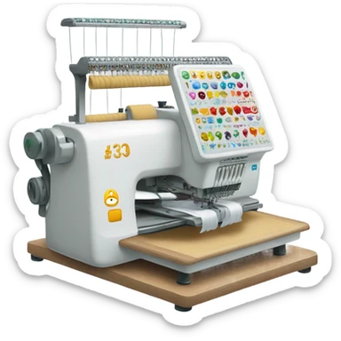 Embroidery machine sticker
