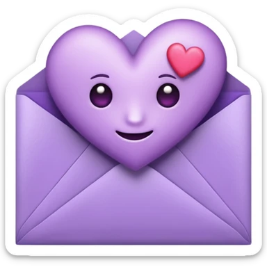 IOS's love letter emoji but with a purple heart instead of a red heart sticker