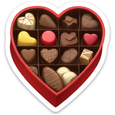 Red heart shaped box of chocolates  sticker