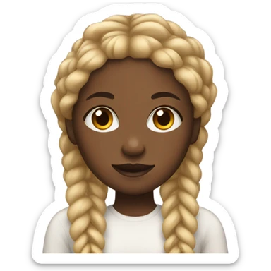 Black girl with blonde and black braids sticker