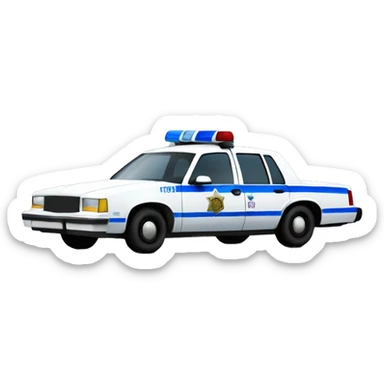 Chevrolet 1986 Blue and white Police Car  sticker