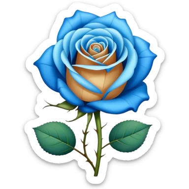 Cute hazel and blue colored rose sticker