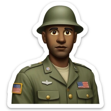 photorealistic serious us soldier 1960s sticker