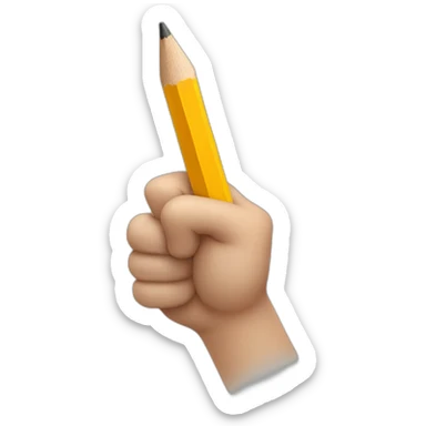 hand holding a big pencil in fist sticker