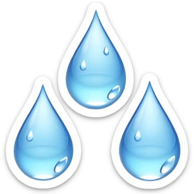 5 water droplets ; three stacked vertically; two droplets on the side sticker