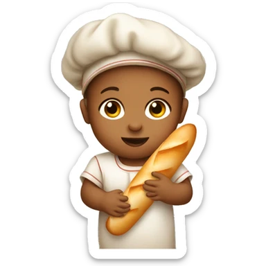 French baby holding baguette sticker