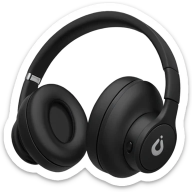  black wireless earbuds that wrap over the ear sticker