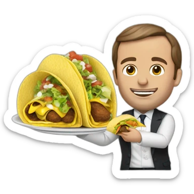 macron qui mange un tacos sticker