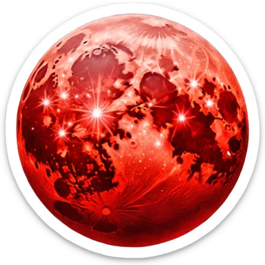 glitter red blood moon sticker