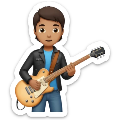 guitarist with electric guitar sticker