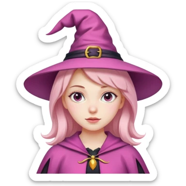 Wicked pink witch preppy girl  sticker