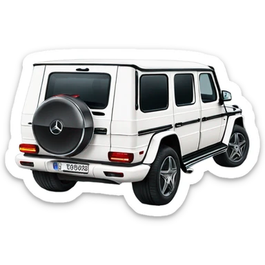 White Mercedes gwagon back sticker