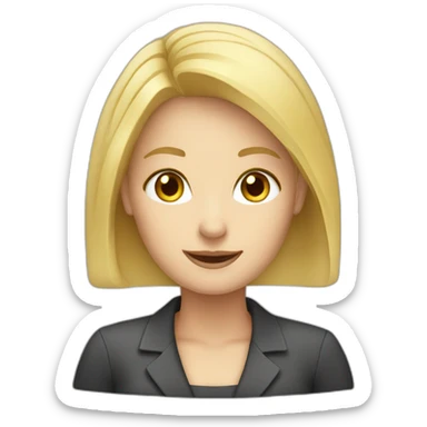 blonde female receptionist sticker