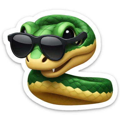 A snake wearing a rastacap and sunglasses sticker