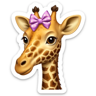 Jirafa con un moño  sticker