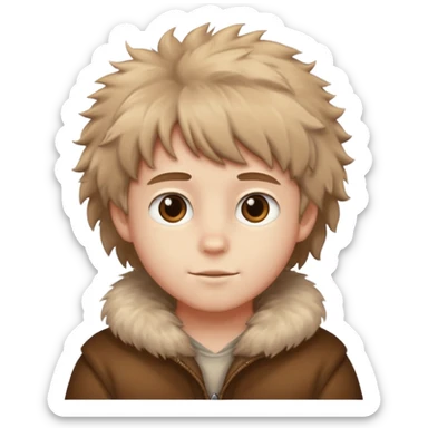 a boy with so many fur sticker