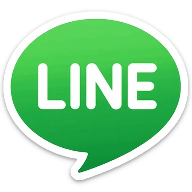 Line messaging app logo, speech bubble with LINE text sticker