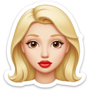 blonde bimbo with big lips sfw sticker